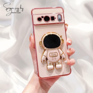Kawaii telefoonhoesje met glanzende beplating astronaut voor Google Pixel 10 9 Pro XL 8 7A