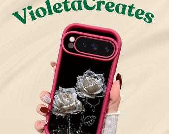 Kawaii White Rose Floral Case for Google Pixel Phones