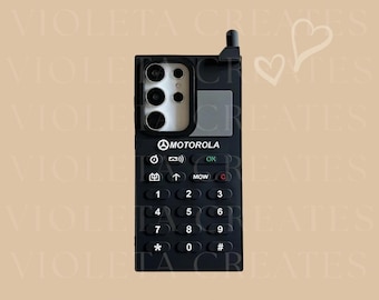 3D Flip Retro Telefonskal för Samsung S25 Ultra S24 S23 S22 Plus A55 A52 A16 Vintage Motorola Style Skyddsskal för Män & Dam