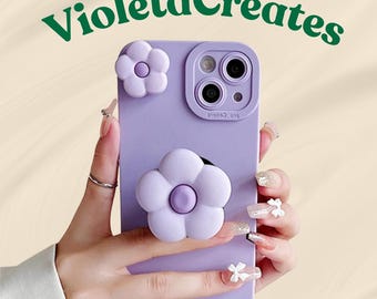 Cute Korean 3D Flower Case for Samsung Galaxy S10, S20, S21, S22, S23 FE, and S24 Ultra with Stand Holder