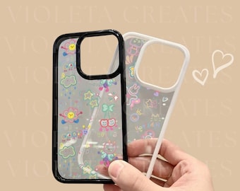 Kawaii Cute Cartoon Case for iPhone 17 16 15 14 13 12 11 Pro Max Colorful Soft Silicone Cover