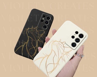 Kawaii Cat Case for Samsung S25 S24 S23 S22 S21 Cute Animal Phone Case, Soft Silicone Protective Cover