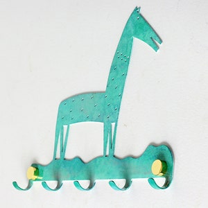 Earring Holder & jewelry organizer, Jewelry rack for wall, green Horse, Horse Lover gift, earing storage, wall hooks, wall hanging image 2