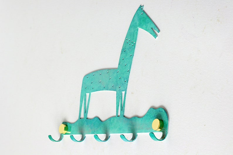 Earring Holder & jewelry organizer, Jewelry rack for wall, green Horse, Horse Lover gift, earing storage, wall hooks, wall hanging image 2