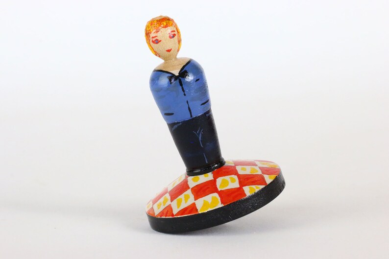 Holiday gift for kids portrait miniature Spinning Top wooden Gift For Boyfriend collectible gift for kids Hanukkah Dreidel