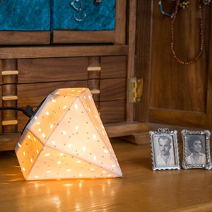 Bedside Night Light Porcelain lamp, Atmosphere night light, Ceramic Table Lamp, Wedding gift, Decorative ambient Lamp, Gift For Her, Lantern image 1