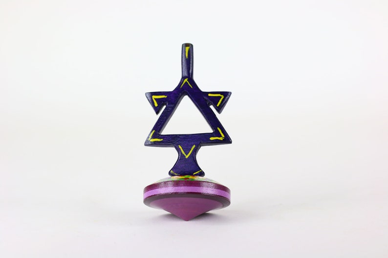 stocking stuffer Spinning Top wooden with a star of David Gift for tops collector Holiday gift for kids wooden toy Hanukkah Dreidel