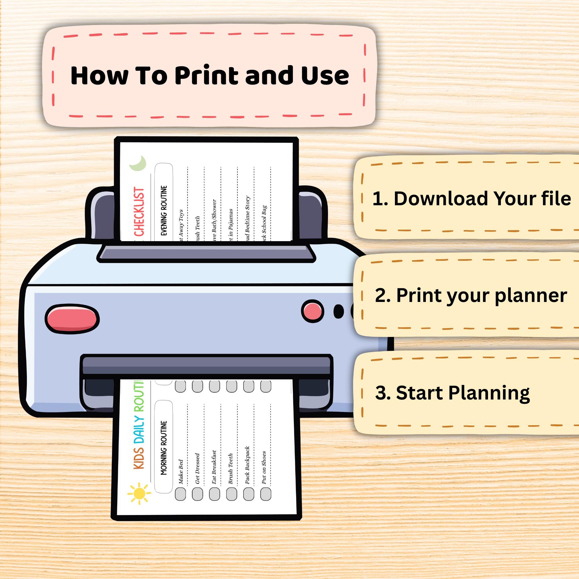 Printable A4 Kids Checklist Daily Routine, Canva Editable Morning ...
