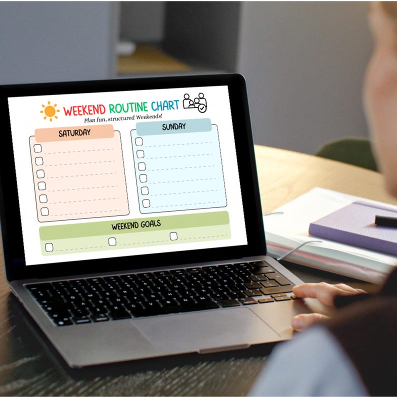 Saturday Routine Example Printable A4 Weekend Routine Chart, Canva Editable Saturday Sunday ...