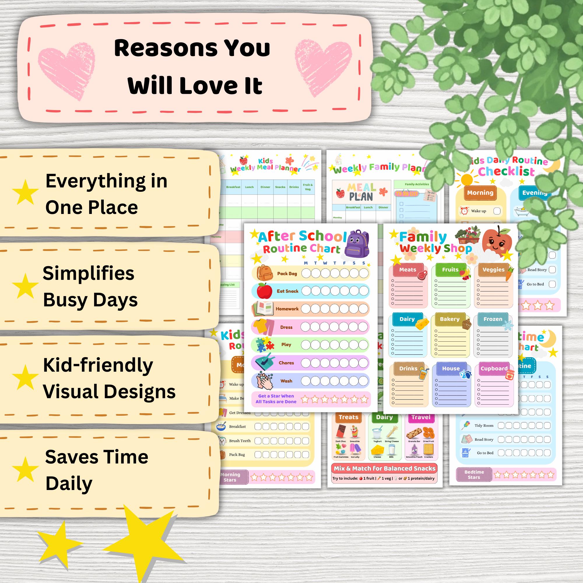 Printable Family Routine Template Printable Family Routine Bundle PDF, A4 Visual Charts & Helpers - Etsy
