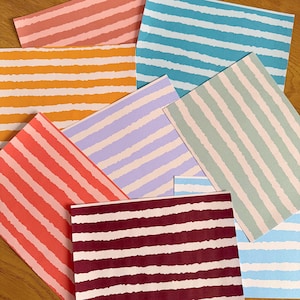 Gewelltes Streifen Scrapbook Papier A5, Bunt Hand Gezeichnet Kraft Papier, 8 Bögen Dekorpapier, Junk Journal Zubehör, Retro Papier