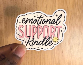 Adesivo di supporto emotivo per Kindle, simpatico adesivo in vinile a tema lettura, decalcomania con citazione pastello per lettori per Kindle, laptop, diario