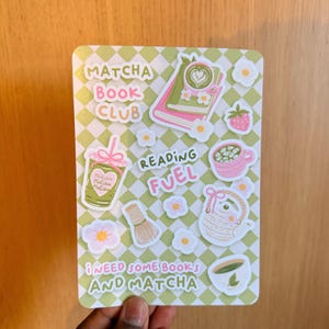 Matcha Book Club Kindle Insert, Green Checkered Matcha Aesthetic, Reading Fuel Bookish Kindle Decor, All Kindle Sizes