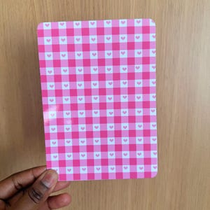 Pink Gingham Kindle Insert, Cute Heart Checkered E-Reader Decor, Cozy Aesthetic Insert, Paperwhite, Basic, Scribe, Oasis, Colorsoft