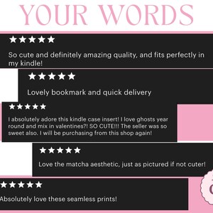 Pink Bookish Kindle Insert, Romantic Reading Aesthetic, Coquette Books & Roses Design, Kindle Insert All Device Sizes image 7