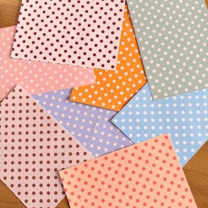 Pakket A5 plakboek met stippen, pastelkleurige stippen ambachtelijke papierset, 8 vellen decoratief papier, benodigdheden voor ongewenste tijdschriften, kaartenmaakpapier