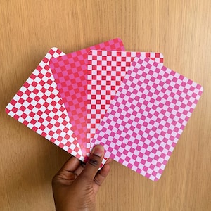 Checkered Kindle Insert Set, Pink, Red Checkerboard E Reader Inserts, Cozy Aesthetic Kindle Decor, All Device Sizes
