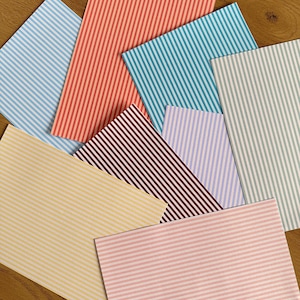 Striped Scrapbook Paper Pack A5, Pastel Thin Stripe Craft Paper Set, 8 Sheets Decorative Paper, Junk Journal Supplies, Card Making Paper