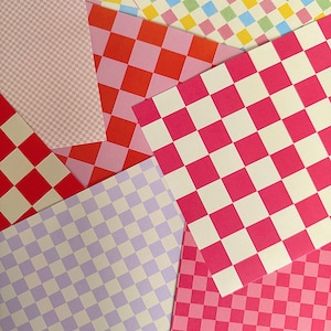 Papel para álbumes de recortes con diseño de tablero de ajedrez A5, paquete de papel colorido a cuadros, papel para manualidades con estampado, suministros para diarios y álbumes de recortes.