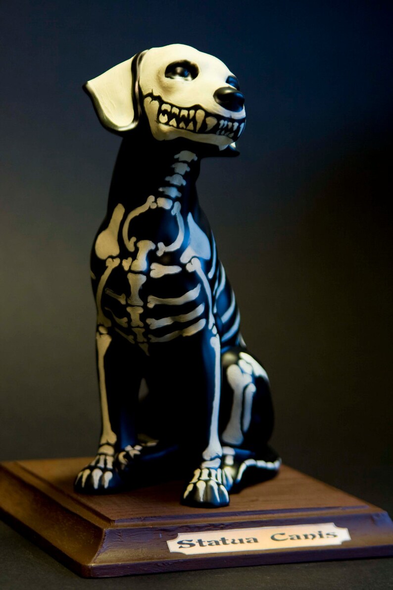 Ceramic dog skeleton very Day of the Dead skull item. | Etsy
