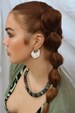 Aztec Small Earrings, geometric fan shaped delicate hoops, tribal, boho lace statement earrings 