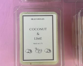 Cialde di cera di soia Nelei Candles al cocco e lime (confezione da 6)