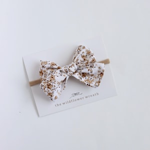 Floral Pinwheel Bow, Nylon Headband or Clip