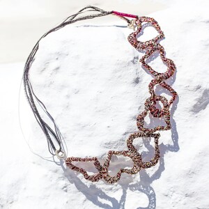 Chunky Wire Heart Chain Choker · Sculptural Statement Art Necklace