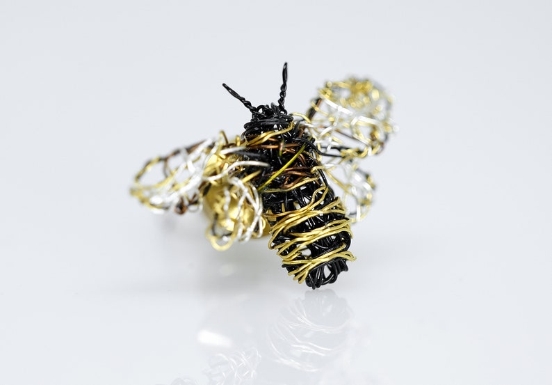 Bee Sculpture Wire Art Jewelry Honey Bee Brooch Modern - Etsy