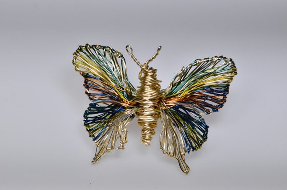Blue Butterfly Brooch Insect Jewelry