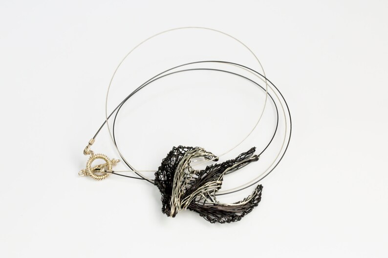 Sparrow necklace Sparrow jewelry Wire sculpture art necklace Unique necklaces for women Wire art jewelry Sparrow Pendant Bird necklace art image 5