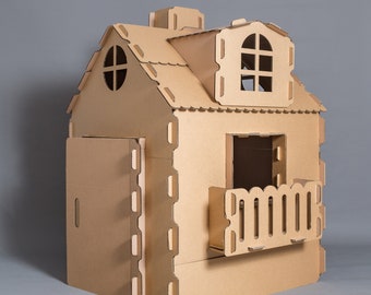 kids cardboard playhouse