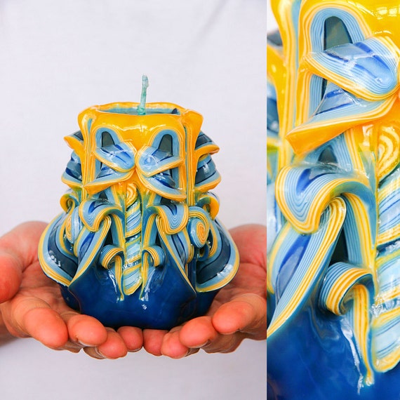 Items similar to Carved small candle on Etsy