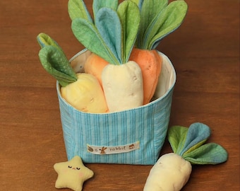 Patrón de costura para cesta de almacenamiento de zanahorias 2 en 1, juguete de peluche en PDF, apto para principiantes (videotutorial)
