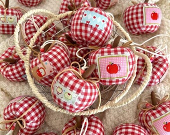 Patrón de costura de manzana navideña en VIDEO, adorno navideño fácil de hacer, plantilla y videotutorial