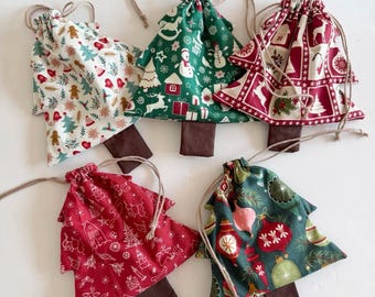 Patrón de costura para bolsa de regalo con forma de árbol de Navidad (VIDEO TUTORIAL)