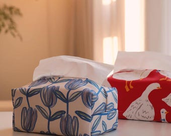 Patrón de costura para funda de caja de pañuelos de tela, soporte para pañuelos en PDF, proyecto de costura para decoración del hogar ideal para principiantes (VIDEO TUTORIAL)