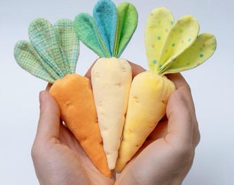 VIDEO Patrón de verduras de zanahoria zanahoria, Patrón de costura fácil, Comida de juguete Descarga digital, Regalo hecho a mano para niños, Verduras de juguete