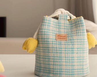 Patrón de costura de bolsa con cordón y videotutorial: tutorial para principiantes (descarga, bolsa de almacenamiento de tela)