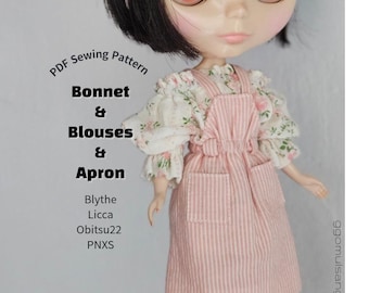 Blythe Sewing Pattern - Blouse + Apron + Bonnet |  Obitsu22, Licca PDF