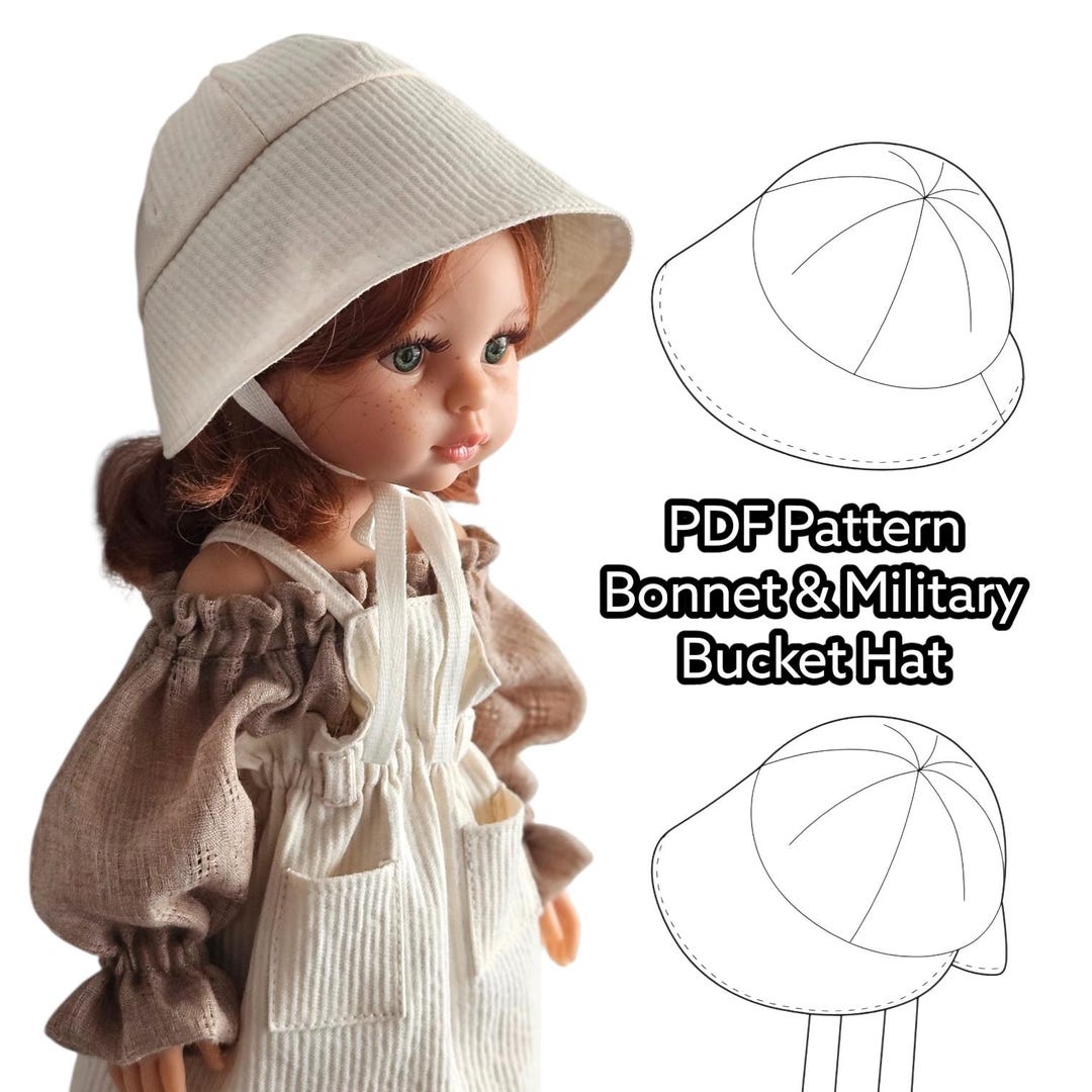 Mini Doll Bonnet Pattern Doll Hat Pattern PDF | Bonnet & Bucket Hat | Paola Reina - Etsy