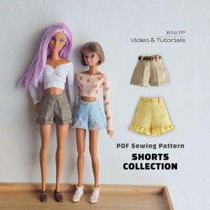 Momoko Shorts Symönster, 11,5 tums dockbyxor PDF-handledning