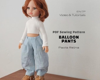 Paola Reina Sewing Pattern: Balloon Pants PDF for 13" Doll Clothes