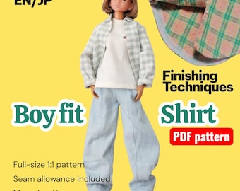 Momoko, Unoa | Boyfit Shirt | PDF Sewing Pattern | EN / JP