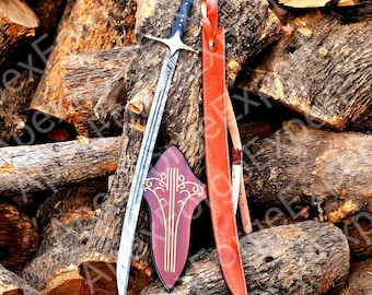 Custom Viking Sword Damascus Steel Blade | Handmade Norse Style Sword | Medieval Inspired Collector Piece, Muslim sword, boyfriends gift