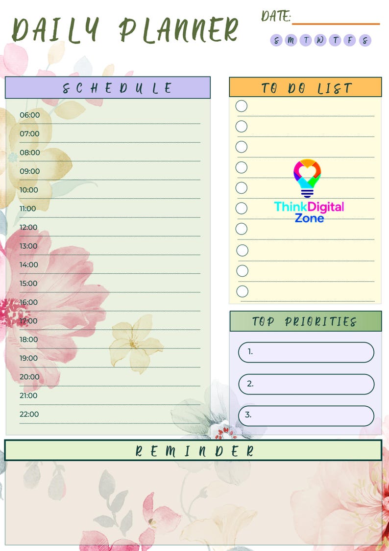 Floral Planner Printable | A4 US Letter PDF | Flower Lover Organizer ...