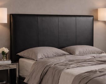 genuine Leather Headboard – Modern Bed Headboard – Luxury Minimalist Bedroom Decor