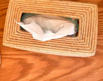 Raffia Taschentücherbox, Korb Taschentücherhalter