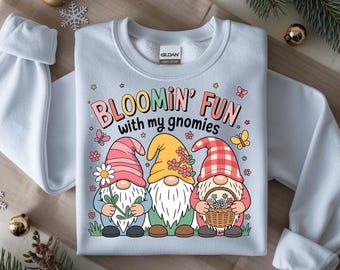 Spring Garden Gnomes PNG, Bloomin' Gnomies Digital Design (Digital Download)