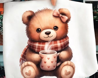 Preppy Valentine Teddy Bear PNG, Preppy Bear Cute Teddy Bear Shirt, Sublimation dtf Design Bear Coffee, Mama Valentine Bear PNG